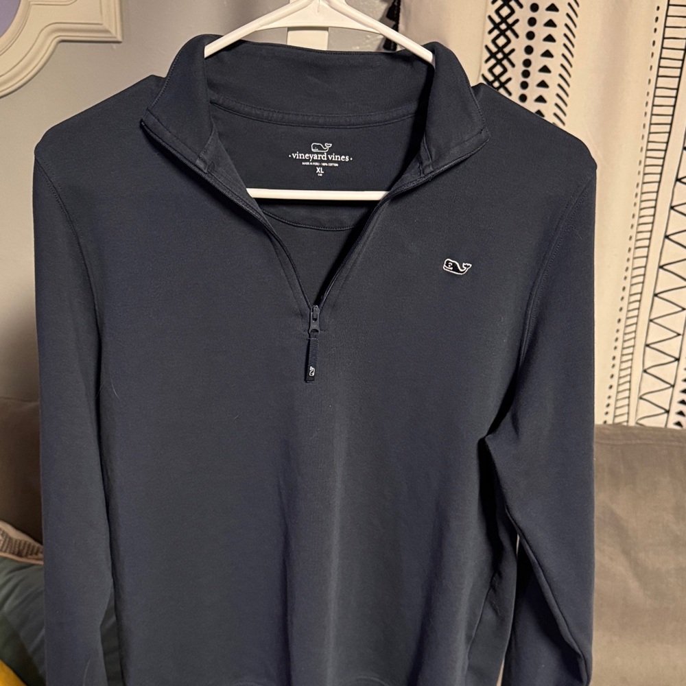 Vineyard Vines Navy Cotton Quarter Zip